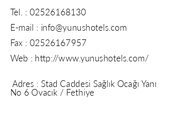 Yunus Hotel Ovack iletiim bilgileri